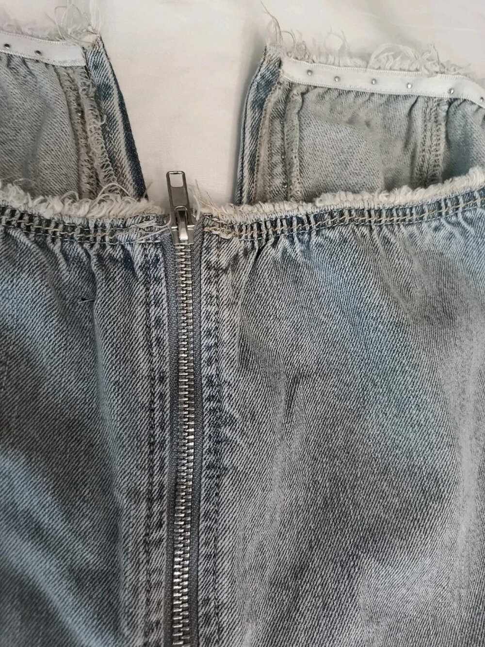Fashion Nova Distressed Grey Denim Jumpsuit with Stud Details - Picture 12 of 16